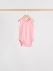 Pink/White 7 Pack Essential Vest Baby Bodysuits - Image 9 of 14