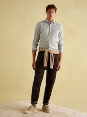 Joules Green Stripe Cotton Shirt - Image 6 of 9