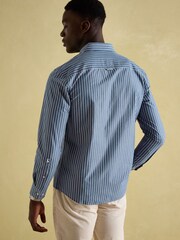Joules Abbott Blue Striped Cotton Poplin Shirt - Image 3 of 8