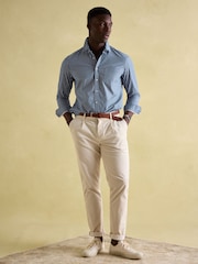 Joules Abbott Blue Striped Cotton Poplin Shirt - Image 5 of 8