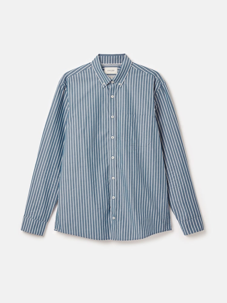Joules Abbott Blue Striped Cotton Poplin Shirt - Image 8 of 8