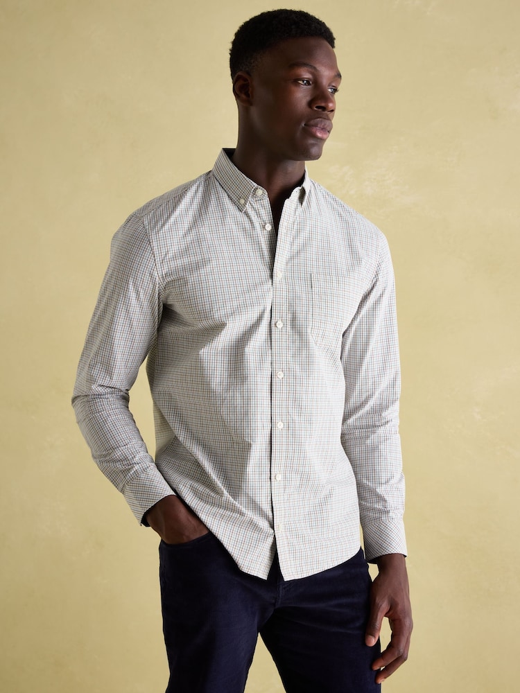 Joules Abbott Blue/Brown Cotton Poplin Shirt - Image 2 of 7 Joules Abbott Blue/Brown Cotton Poplin Shirt - Image 2 of 7