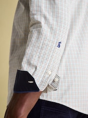 Joules Abbott Blue/Brown Cotton Poplin Shirt - Image 4 of 7