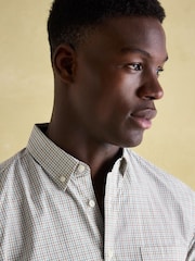 Joules Abbott Blue/Brown Cotton Poplin Shirt - Image 5 of 7