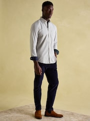 Joules Abbott Blue/Brown Cotton Poplin Shirt - Image 6 of 7