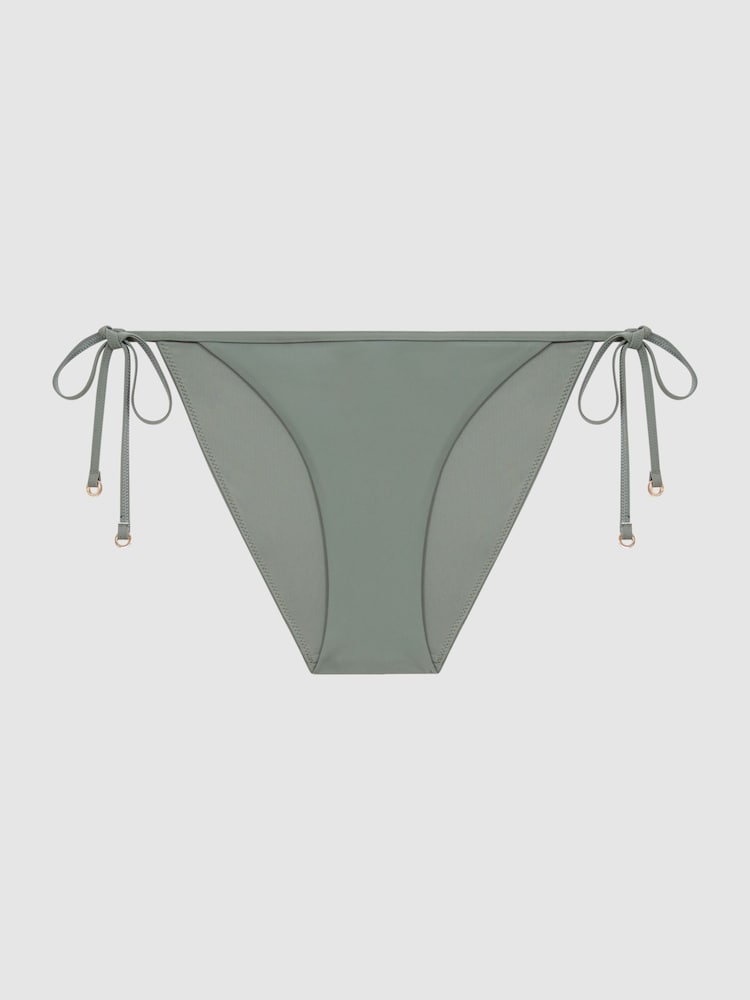 Reiss Khaki Astrid Side Tie Bikini Bottoms - Image 2 of 5
