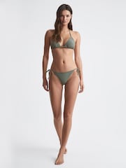 Reiss Khaki Astrid Side Tie Bikini Bottoms - Image 3 of 5