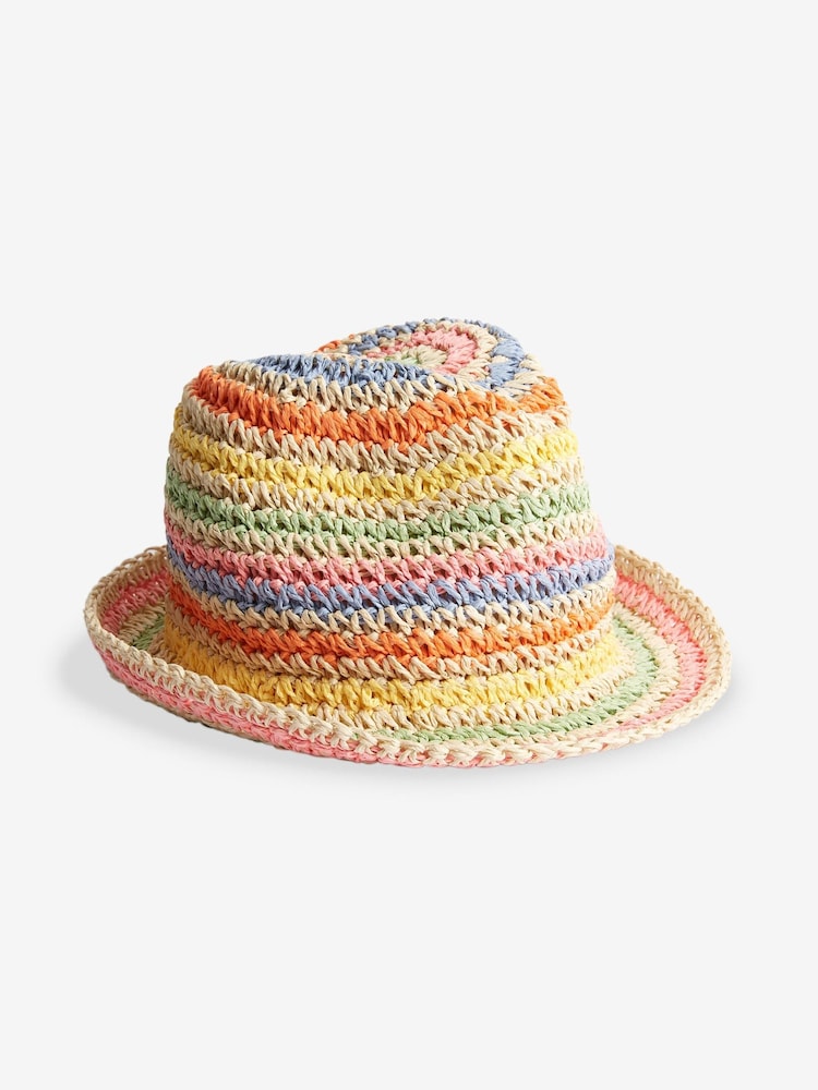 Multi Rainbow Straw Hat (3mths-6yrs) - Image 1 of 2