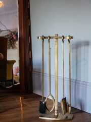 Ivyline Brass Antique Gold Companion Fireside Set - Image 1 of 5