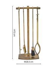 Ivyline Brass Antique Gold Companion Fireside Set - Image 3 of 5
