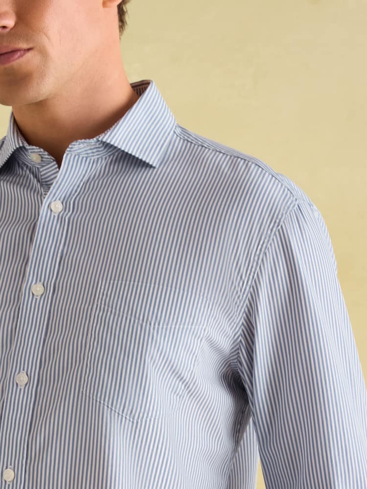 Joules Navy Stripe Cotton Shirt - Image 1 of 10