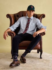 Joules Navy Stripe Cotton Shirt - Image 7 of 10