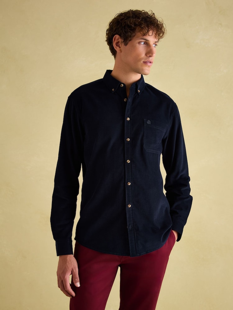 Joules Miller Navy Blue Corduroy Shirt - Image 2 of 9