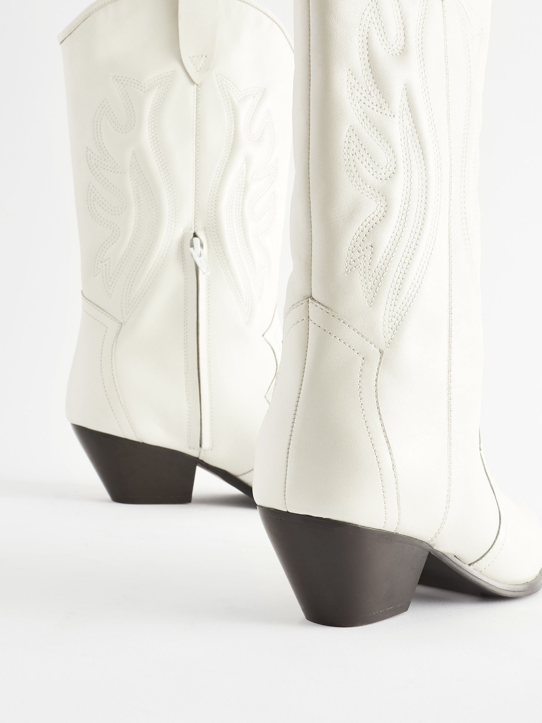 Topshop white western boots best sale