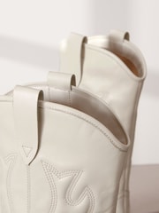 White Signature Leather Forever Comfort® Stitched Western Boots - Image 8 of 9
