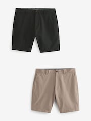 Black/Tan Stretch Chinos Shorts 2 Pack - Image 1 of 14