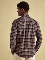 Joules Buchanan Brown & Navy Soft Brushed Cotton Check Shirt - Image 4 of 9