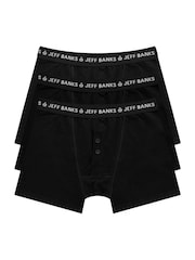 Negro - Pack de 3 bóxers clásicos con bragueta de botones de Jeff Banks - Imagen 2 de 4