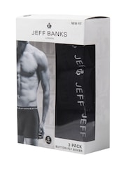 Negro - Pack de 3 bóxers clásicos con bragueta de botones de Jeff Banks - Imagen 4 de 4