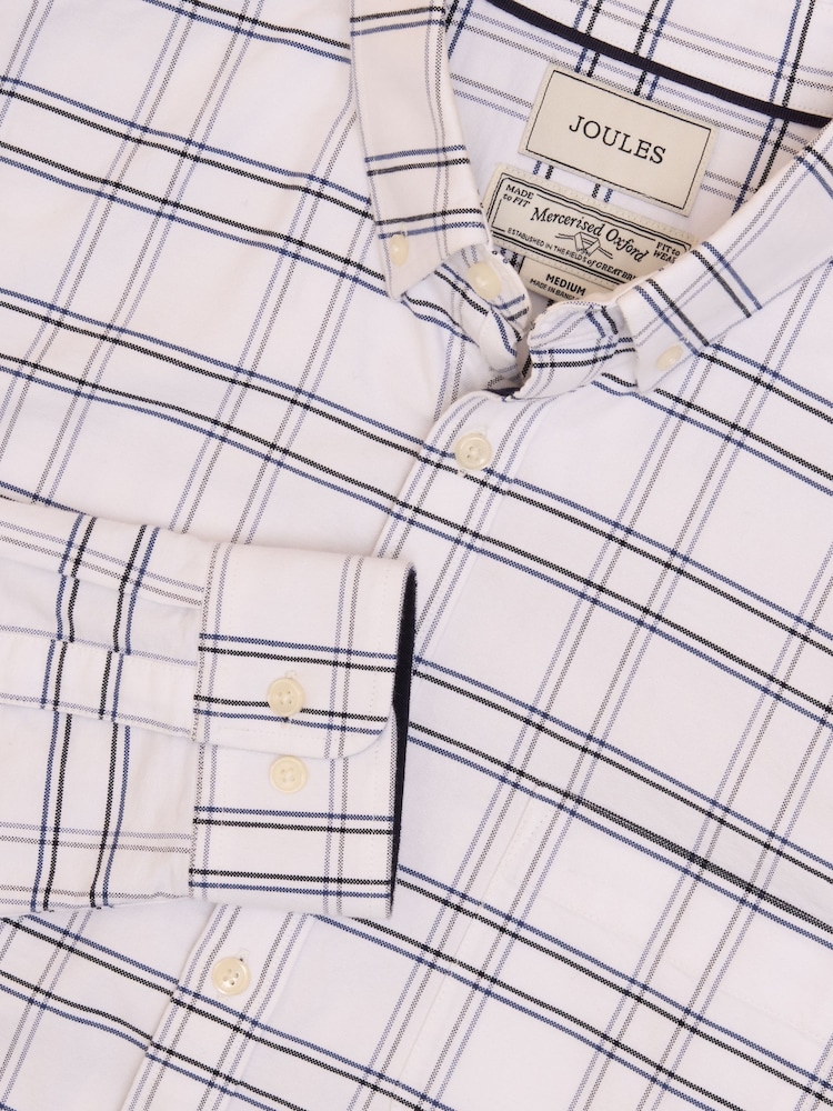 Joules Oxford White Check Long Sleeve Classic Fit Shirt - Image 1 of 11