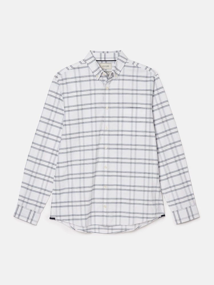 Joules Oxford White Check Long Sleeve Classic Fit Shirt - Image 11 of 11