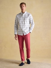 Joules Oxford White Check Long Sleeve Classic Fit Shirt - Image 4 of 11