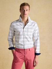Joules Oxford White Check Long Sleeve Classic Fit Shirt - Image 6 of 11