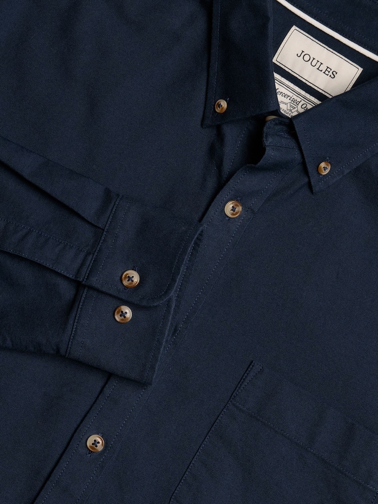 Joules Oxford Navy Blue Long Sleeve Classic Fit Shirt - Image 1 of 9