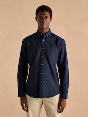 Joules Oxford Navy Blue Long Sleeve Classic Fit Shirt - Image 2 of 9
