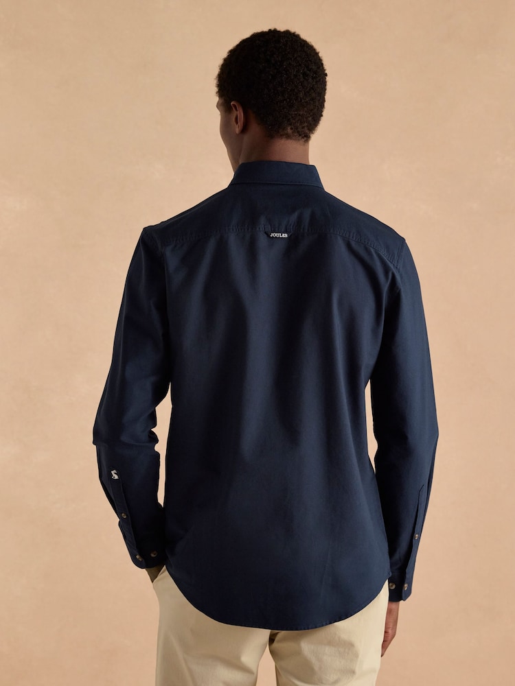 Joules Oxford Navy Blue Long Sleeve Classic Fit Shirt - Image 3 of 9