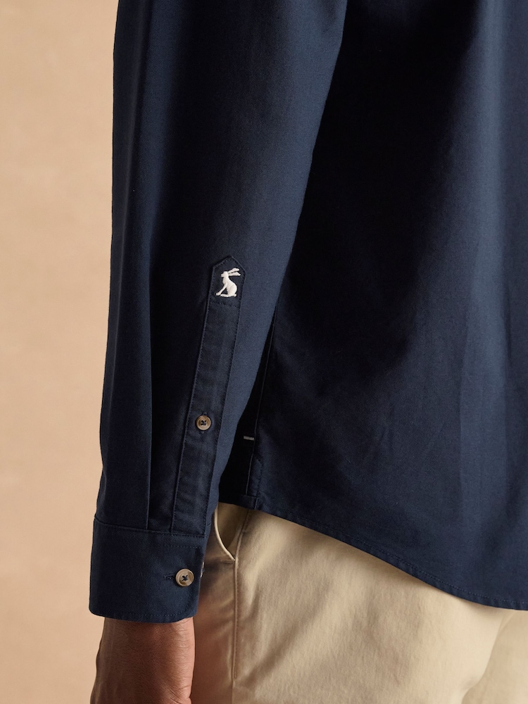 Joules Oxford Navy Blue Long Sleeve Classic Fit Shirt - Image 5 of 9