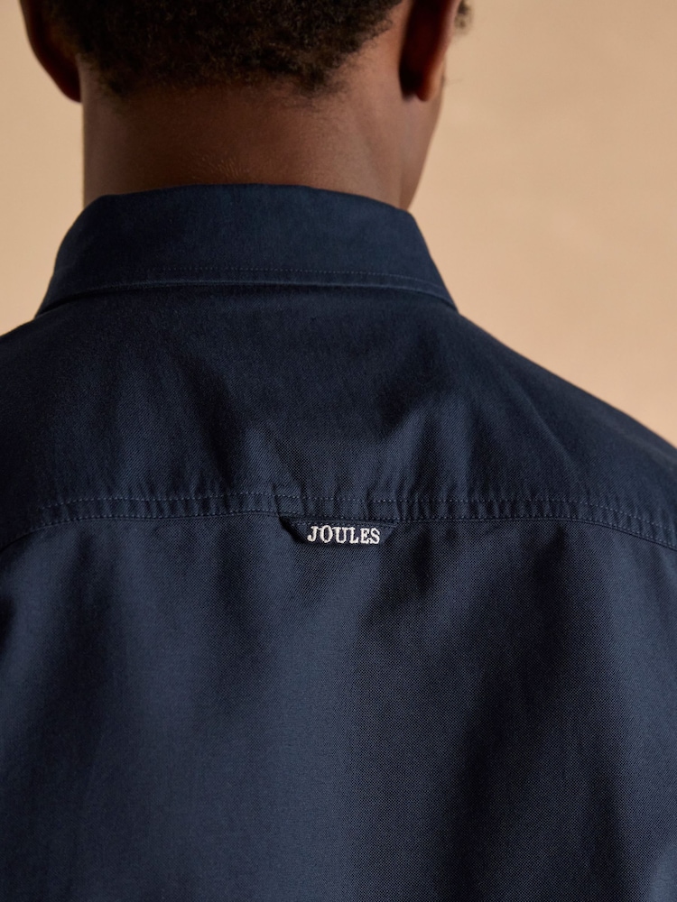 Joules Oxford Navy Blue Long Sleeve Classic Fit Shirt - Image 7 of 9