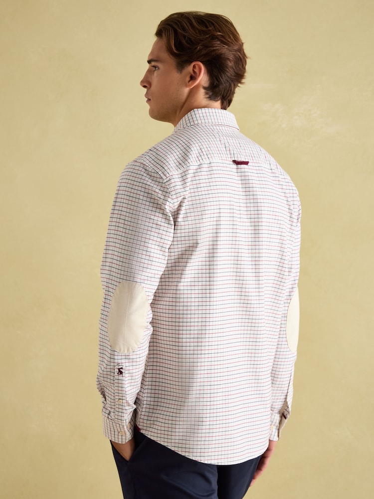Joules Oxford White Embroidered Check Shirt - Image 2 of 9