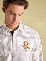 Joules Oxford White Embroidered Check Shirt - Image 5 of 9