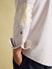 Joules Oxford White Embroidered Check Shirt - Image 7 of 9