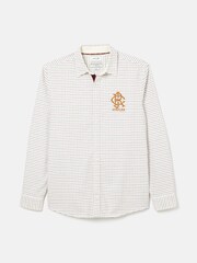 Joules Oxford White Embroidered Check Shirt - Image 8 of 9