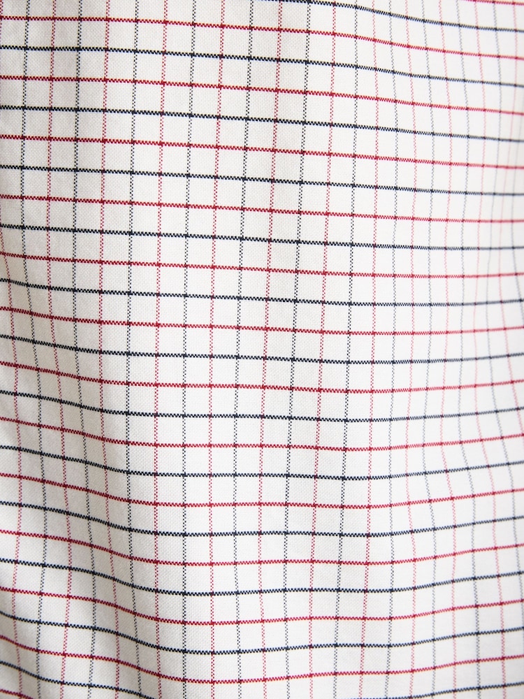 Joules Oxford White Embroidered Check Shirt - Image 9 of 9