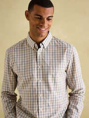 Joules Poplin Cream Check Classic Fit Shirt - Image 5 of 7