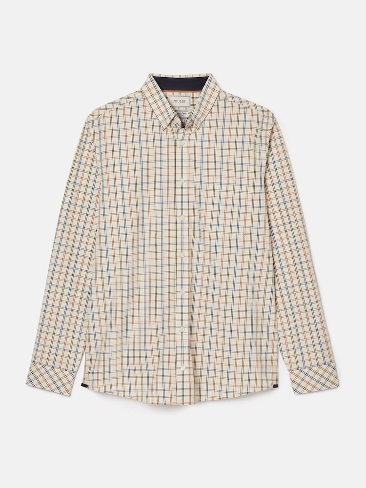 Joules Poplin Cream Check Classic Fit Shirt - Image 7 of 7