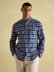 Joules Welford Blue Cotton Check Shirt - Image 2 of 7