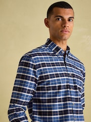 Joules Welford Blue Cotton Check Shirt - Image 6 of 7