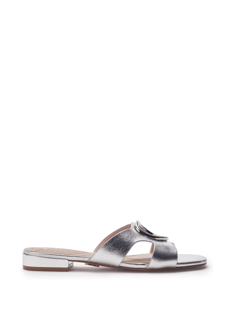 Moda in Pelle Silver Liarra Cut-Out Detail Block Heel Sandals - Image 1 of 4