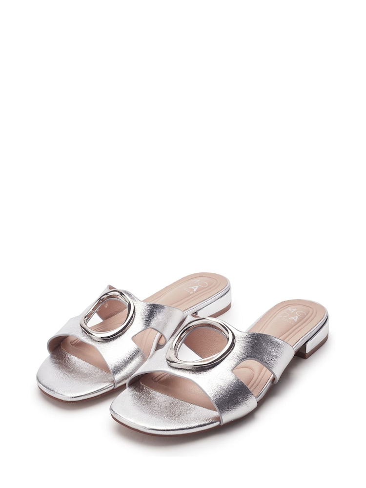 Moda in Pelle Silver Liarra Cut-Out Detail Block Heel Sandals - Image 2 of 4