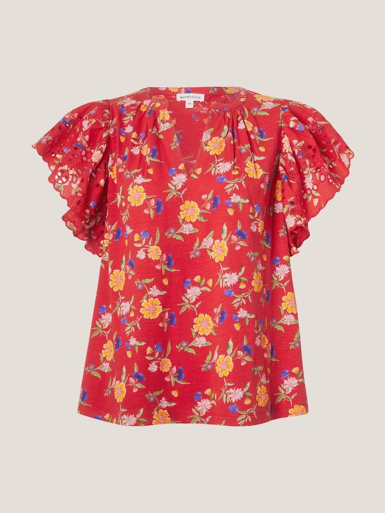 Monsoon Libby Floral Print Jersey Top - Bild 4 von 4