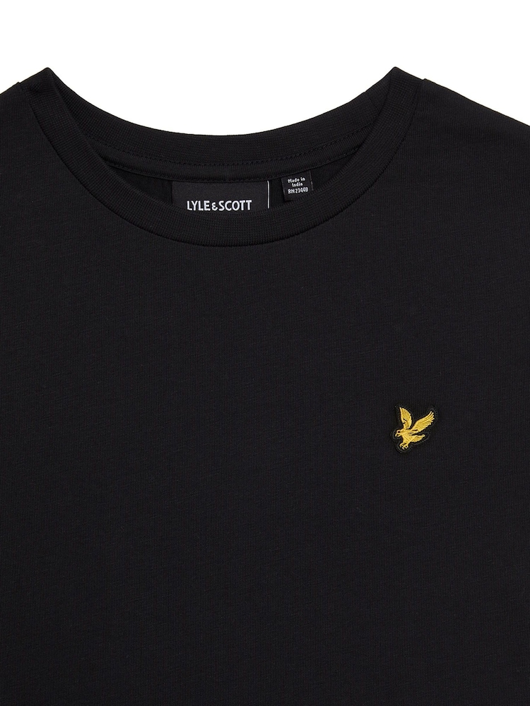 Lyle & Scott Black Boys Essentials 100% Cotton Crew Neck T-Shirt - Image 5 of 6