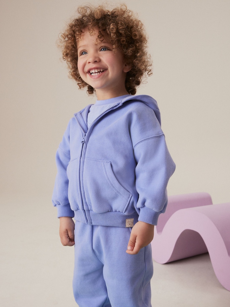 Blue Zip Through Hoodie (3mths-7yrs) - Image 1 of 4 Blue Zip Through Hoodie (3mths-7yrs) - Image 1 of 4