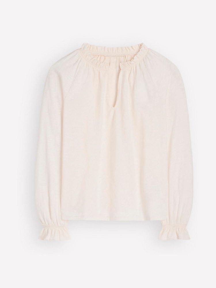 Creme - Boden Pia Ruffle Trim Top - Imagem 5 de 5