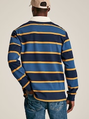Joules Onside Navy/Yellow Striped Rugby Shirt - Image 2 of 9