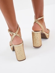 Gold Forever Comfort® Bling Platform Sandals - Image 3 of 10