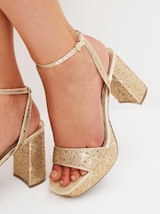 Gold Forever Comfort® Bling Platform Sandals - Image 5 of 10
